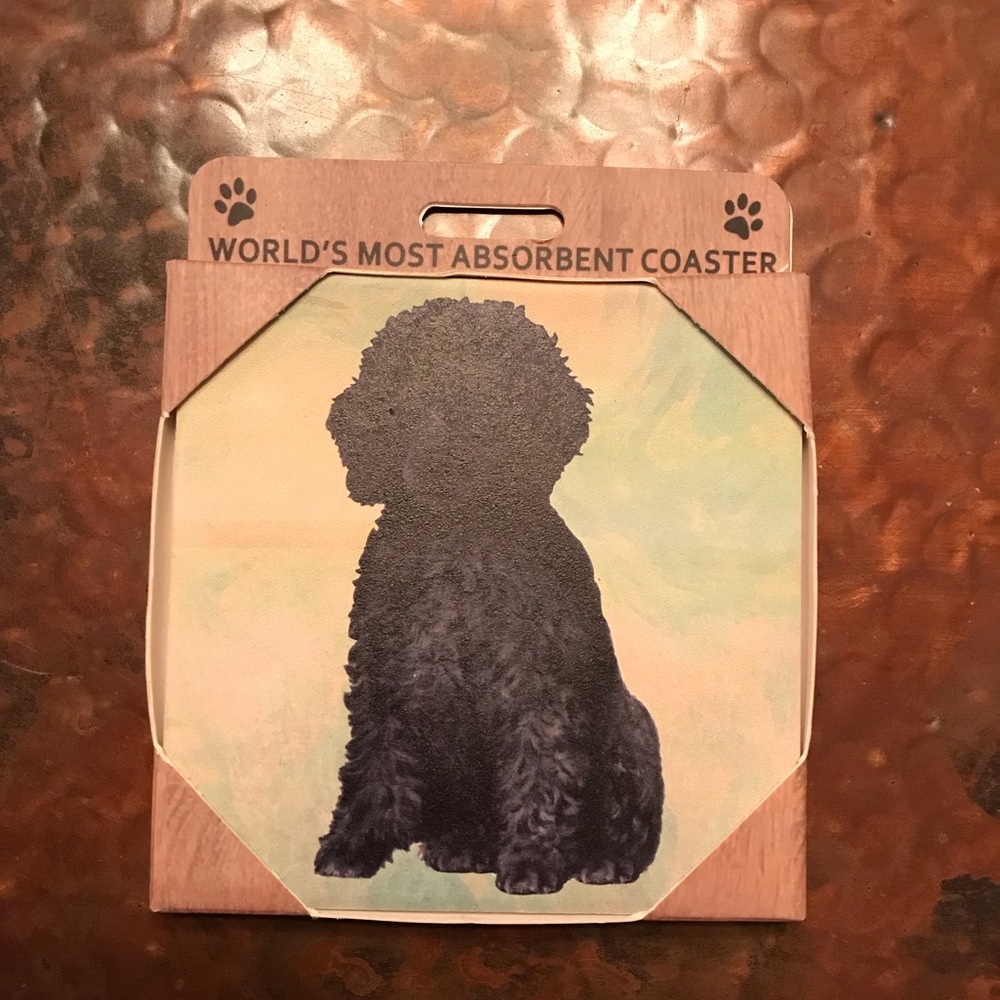 E&S Pets Black poodle World’s Most Absorbent Coaster